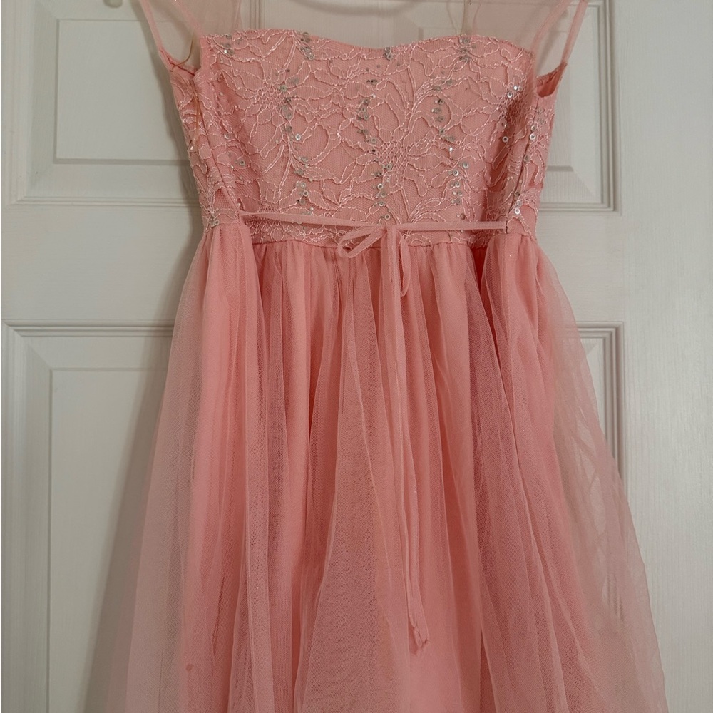 Speechless Coral Lace Formal Dress